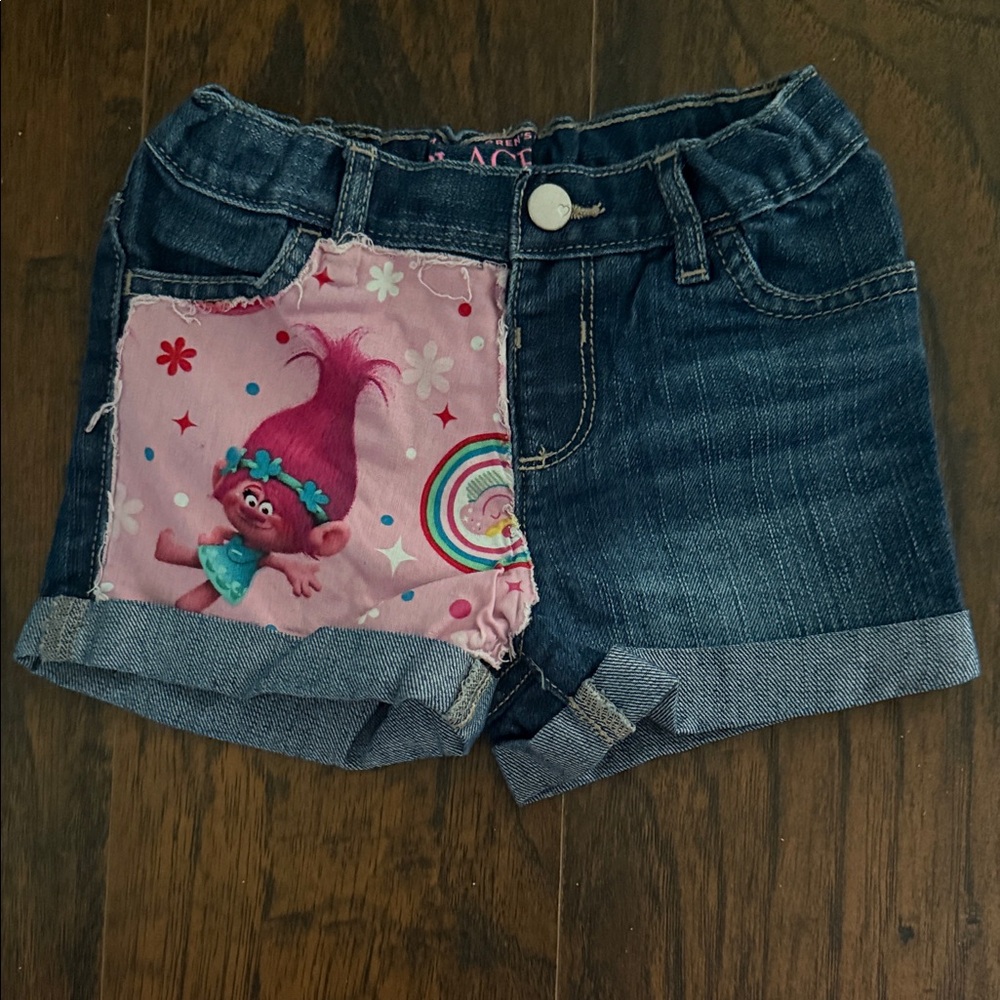 The Children's Place Denim Shorts with Pink Character Patch